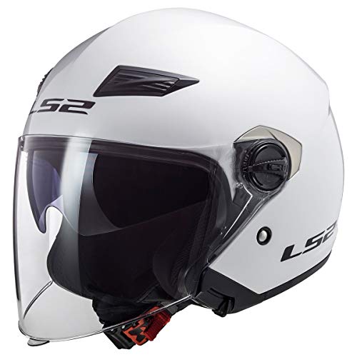 LS2 Helmets 569 Track Solid Open Face Motorcycle Helmet with Sunshield