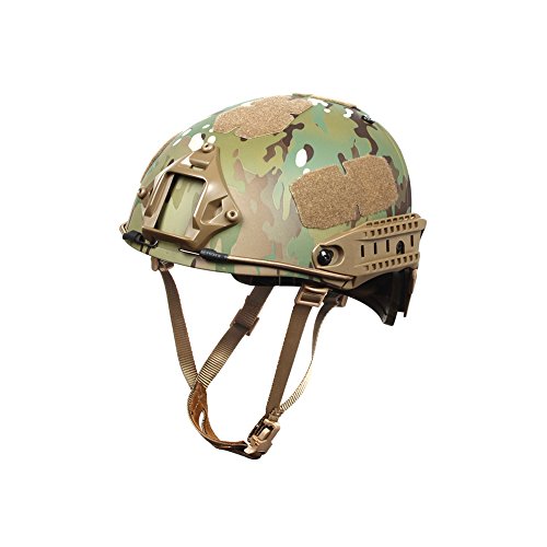 Outry Tactical Fast Helmet, Adjustable ABS Helmet with Side Rails and NVG Mount, Fast Ballistic Helmet for Airsoft Paintball Hunting Shooting Outdoor Sports (Multicam/CP)