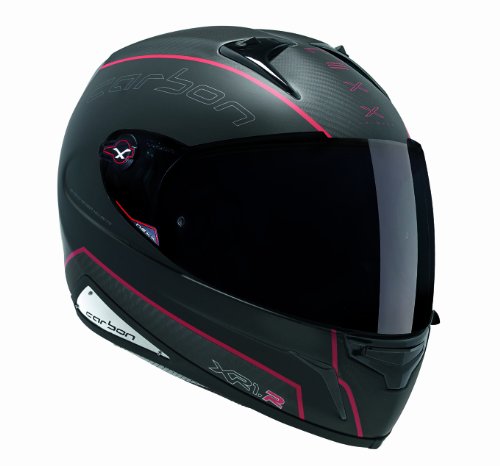Nexx XR1R Full Face Helmet (Carbon Black Red, Large)