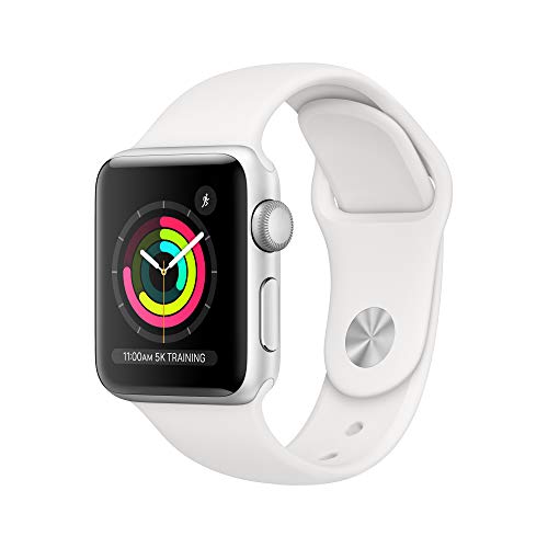 Apple Watch Series 3 [GPS 38mm] Smart Watch w/ Silver Aluminum Case & White Sport Band. Fitness & Activity Tracker, Heart Rate Monitor, Retina Display, Water Resistant