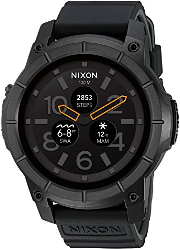 Nixon Mission Action Sports Smartwatch A1167001-00. All Black Men’s Watch (48mm. Black Face/Black Silicone Band)